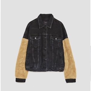 ZARA DENIM JACKET WITH SLEEVES DETAIL